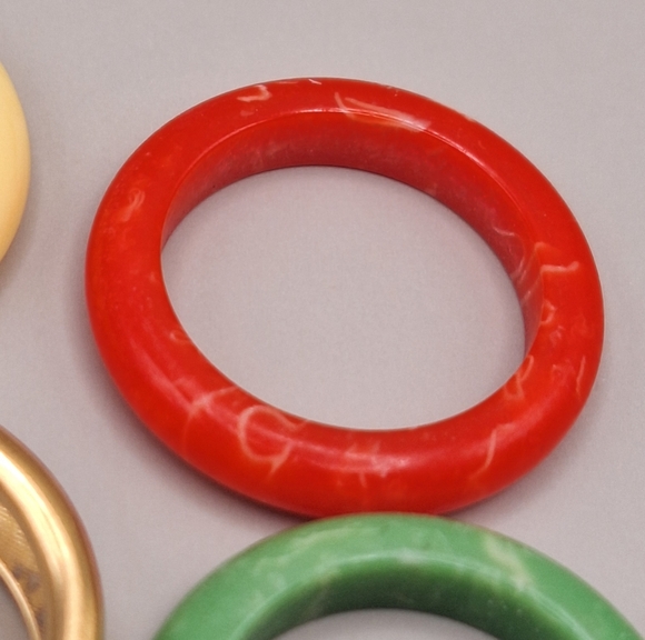 Vintage Avon Color Go Round Interchangeable Lucite Band Ring Full Set –Sz 7- 70s - Picture 7 of 16